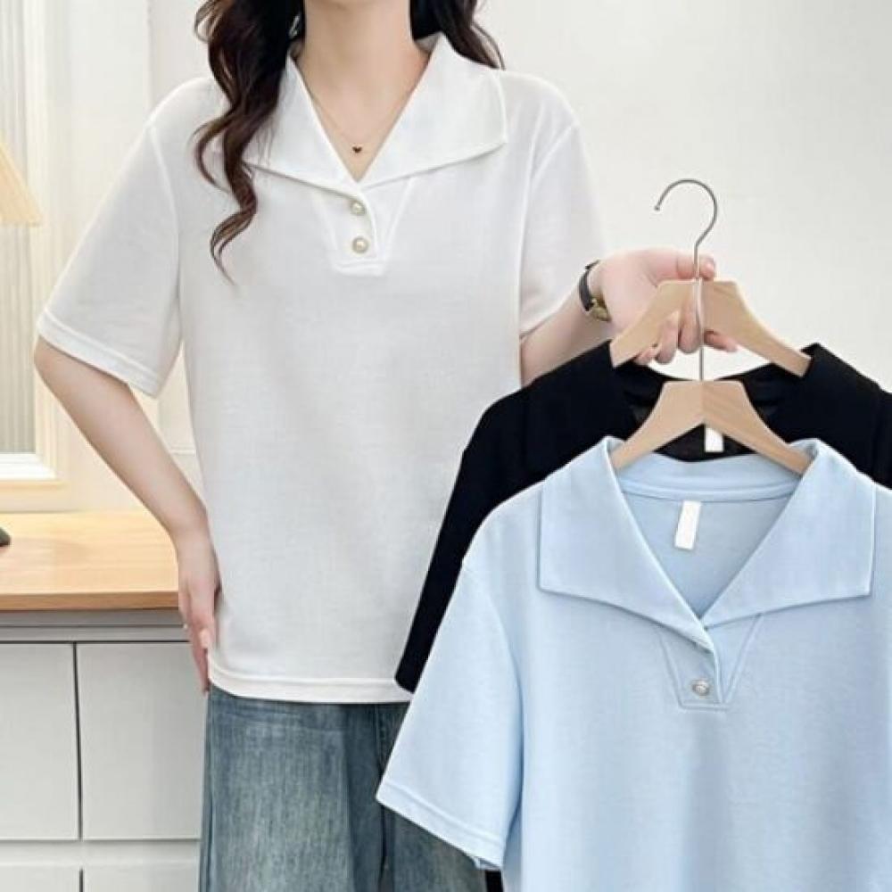 Navava NT2832 Unisex Daily Solid Collar ShorT Sleeve T shirT