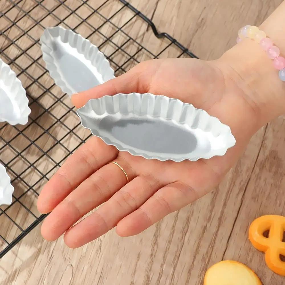5/10/15 st Mini tårtform för tårta aluminium Båtform Mousse Dessert Cupcake Puddingform för köksbakelse Baktillbehör