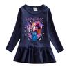 Vestido de Ruffles de Dibujos Animados de Grupo de Chicas Kpop - Falda de Princesa de Malla de Manga Larga para Bebés Niñas (Primavera otoño)