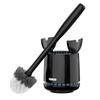 MR.SIGA Toilet Brush with Storage Case, Sturdy Handle and Durable Bristles, Bathroom Cleaning, Black, 1 Set