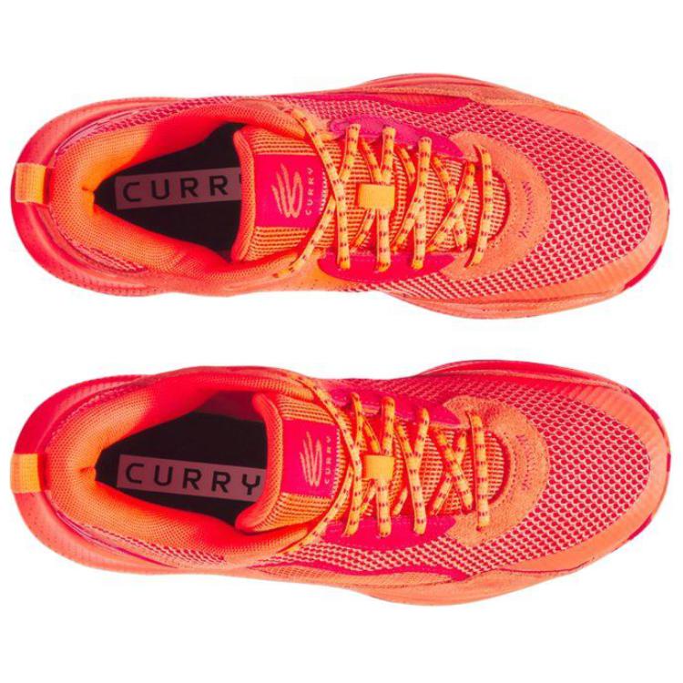 Under Armour Anti Slip Wear Resistant Low Top Basketball Shoes Unisex Red Sneakers 3028191-862