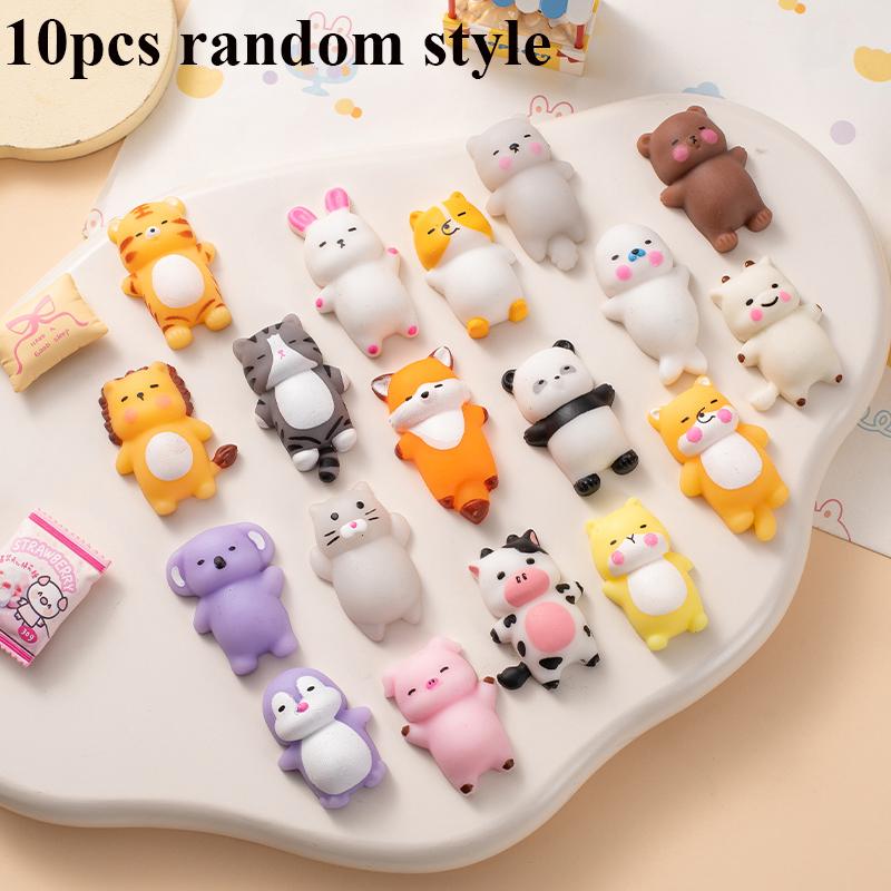 Jucării Mochi Squishy cu Animale Drăguțe Culcate, Bile pentru Ameliorarea Stresului, Jucărie Senzorială Moale și Amuzătoare pentru Strâns, Fidget Toy pentru Adulți și Copii, Cadouri pentru Petreceri