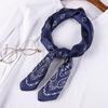 70cm Bandana Head Scarf For Women Fashion Paisley Print Handkerchief Silk Satin Hijab Scarfs Female Square Neck Scarves Dropship