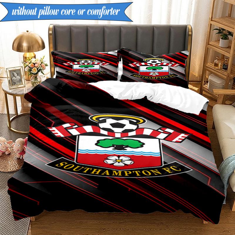 3-teiliges weiches Bettwäscheset mit FC-Wappen-Design, inklusive 1 Bettbezug und 2 Kissenbezügen. Perfekt für Schlafzimmer, Wohnheim, Fan-Geschenk