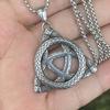 Necklace Retro Fashion Viking Celtic Men's Triangle Knot Pendant