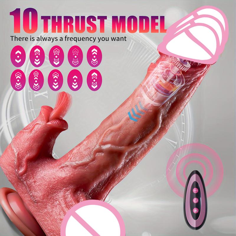Realistic Dildo Vibrator Thrust Penis Tongue Licking Clitoris Double Penetration Anal Sex Machine Quick Orgasm For Women Sex Toy