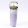 30oz Edelstahl Isolierter Eisbecher mit Griff und Strohhalm, Tragbar für Auto