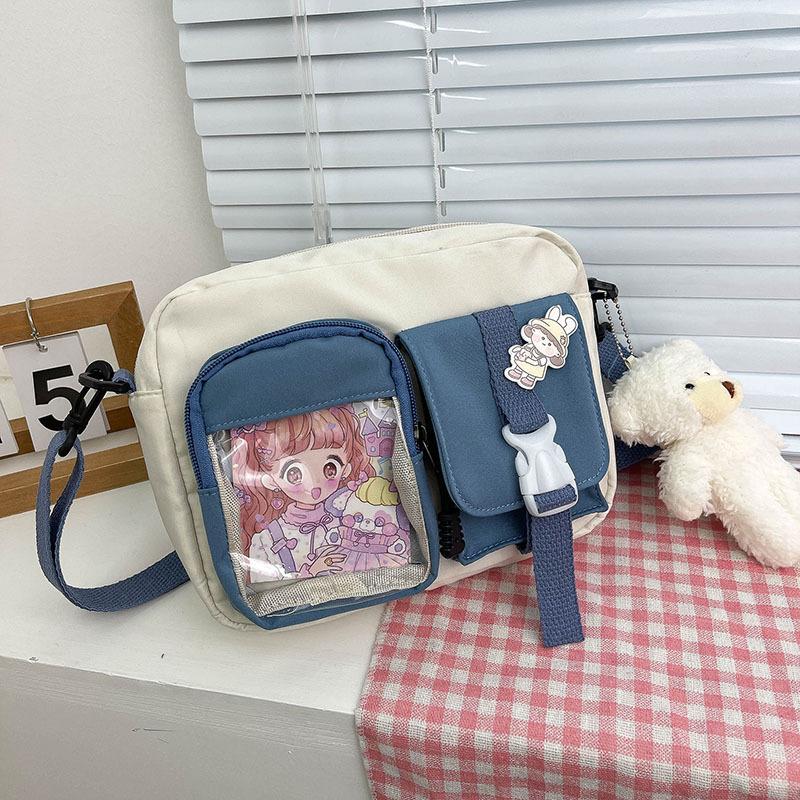 Bag 2 New Women's Bag Fashion Sweet Contrast Color One Shoulder Crossbody Bag Small Square Bag