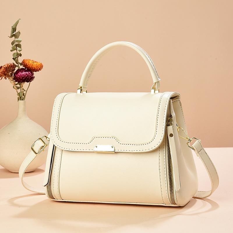 Handbag Women's bag Solid color shoulder messenger bag Versatile fashion simple mother bag