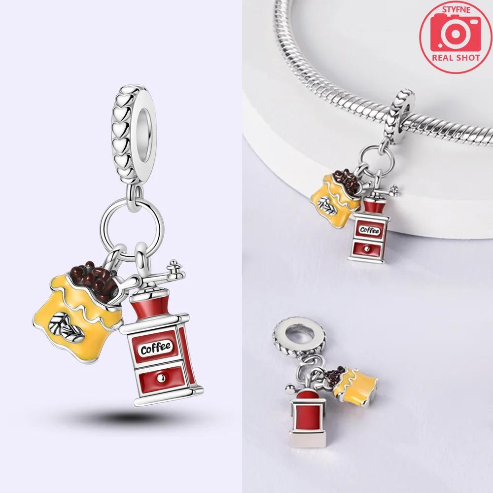 Charms Copper Original French Fries Pizza Wine Bottles Gummy Candies Beads Fit Bracelet Jewelry Women Diy Necklace Gift