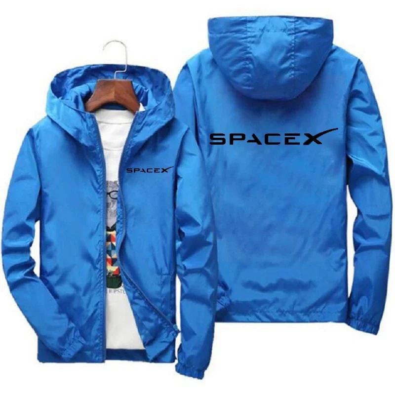 Mountaineer clothing 2026 Nieuwe Heren SpaceX Space X Logo Hoodies Print Casual Lente en Herfst Beschermende Racepakken Sport Ritssluiting Jas Jassen 2XL