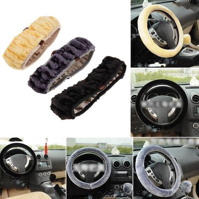 Weiche Wolle Plüsch Fuzzy Auto Auto Lenkrad Abdeckung Universal für den Winter