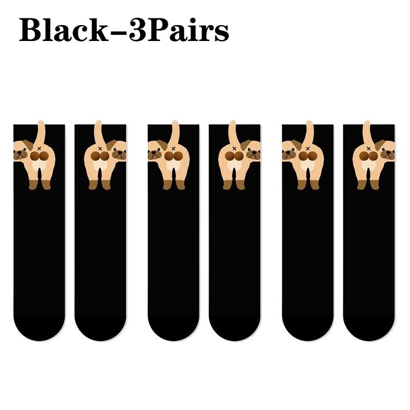 Women's Funny Cartoon Socks MidCalf Spring Summer Fall Casual Unisex Fashion BreathableComfortableCreative Multi-Function Socks