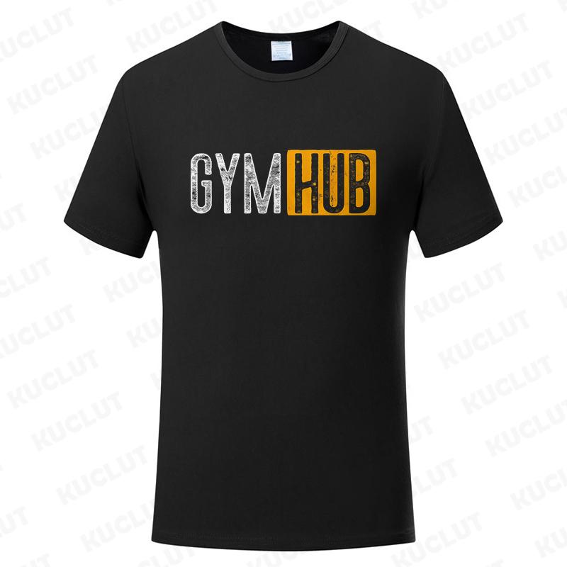 Gym Hub Print Men's T-Shirt Oversize Funny Graphic Tees for Men Summer Tops T Shirt for Men Clothing Fashion T Shirt Casual Tee
