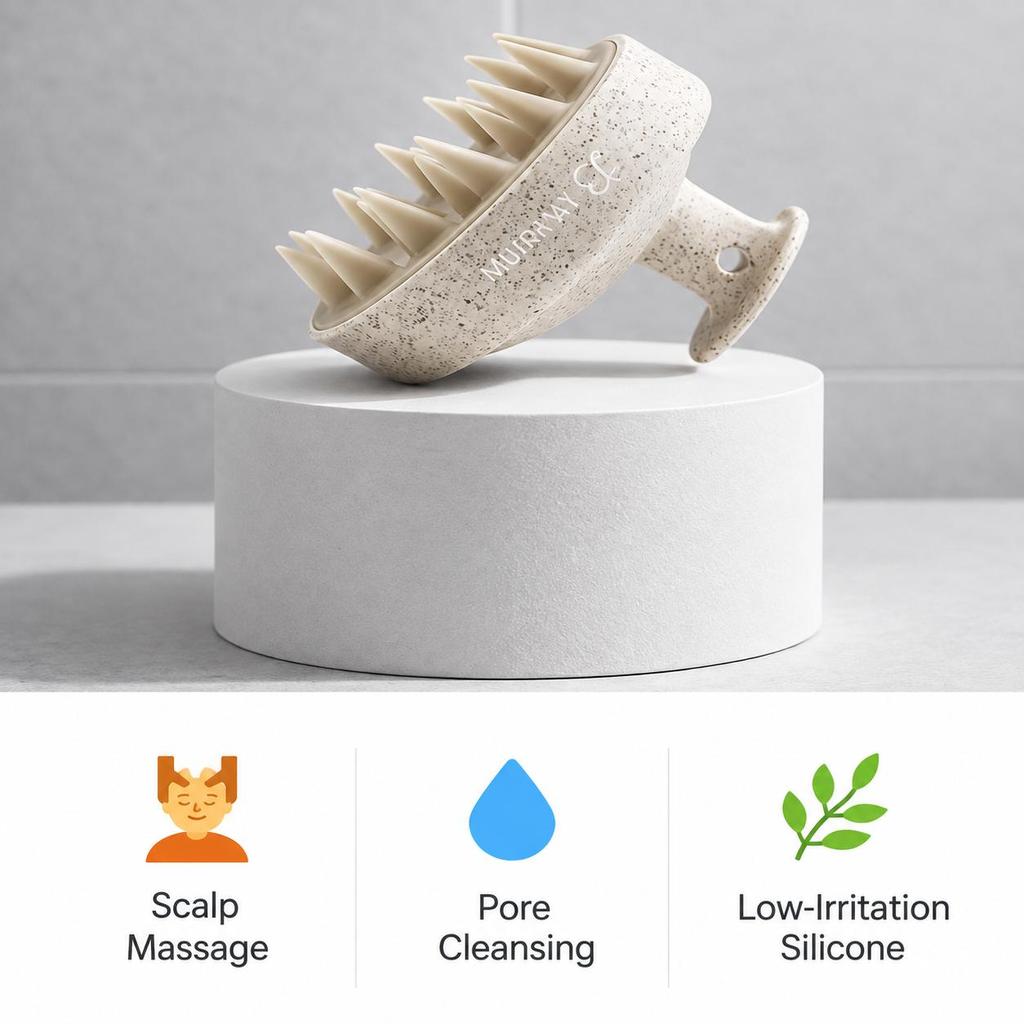 Living Bean Gentle Scalp Massage Shampoo Brush Soft Scalp Cleansing & Hair Care Brush