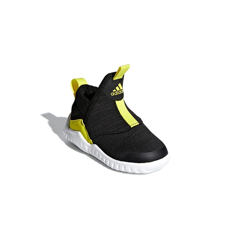 Adidas Rapidazen I Slip Resistant Abrasion Resistant Low top Toddler Shoes Black Yellow White Infant And Toddler AH2536