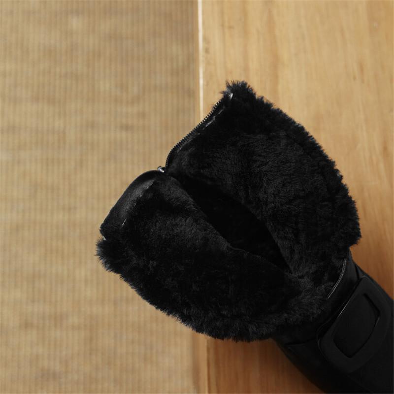 Fashion New Winter Genuine Leather Women Boots Shoes for Women Ankle Boot Square Toe Women Shoes Botines Mujer Low Heels Warm Wool Boot
