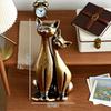 1pc Brass Double Cat Sculpture Ornament Crafts Anime Cat Ornament Home Desktop Living Room Office Small Ornament Crafts