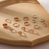 Fashion Opal Jesus Embossed Ring Women'S Diamond 15-Piece Set Joint Ring
