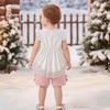 Baby Mädchen Bekleidungsset 0-2 Jahre Kurzarm Oberteile und Shorts Kleinkind Mädchen Spitze Patchwork Outfit Frühling Sommer Tägliche Kleidung für 0-24M