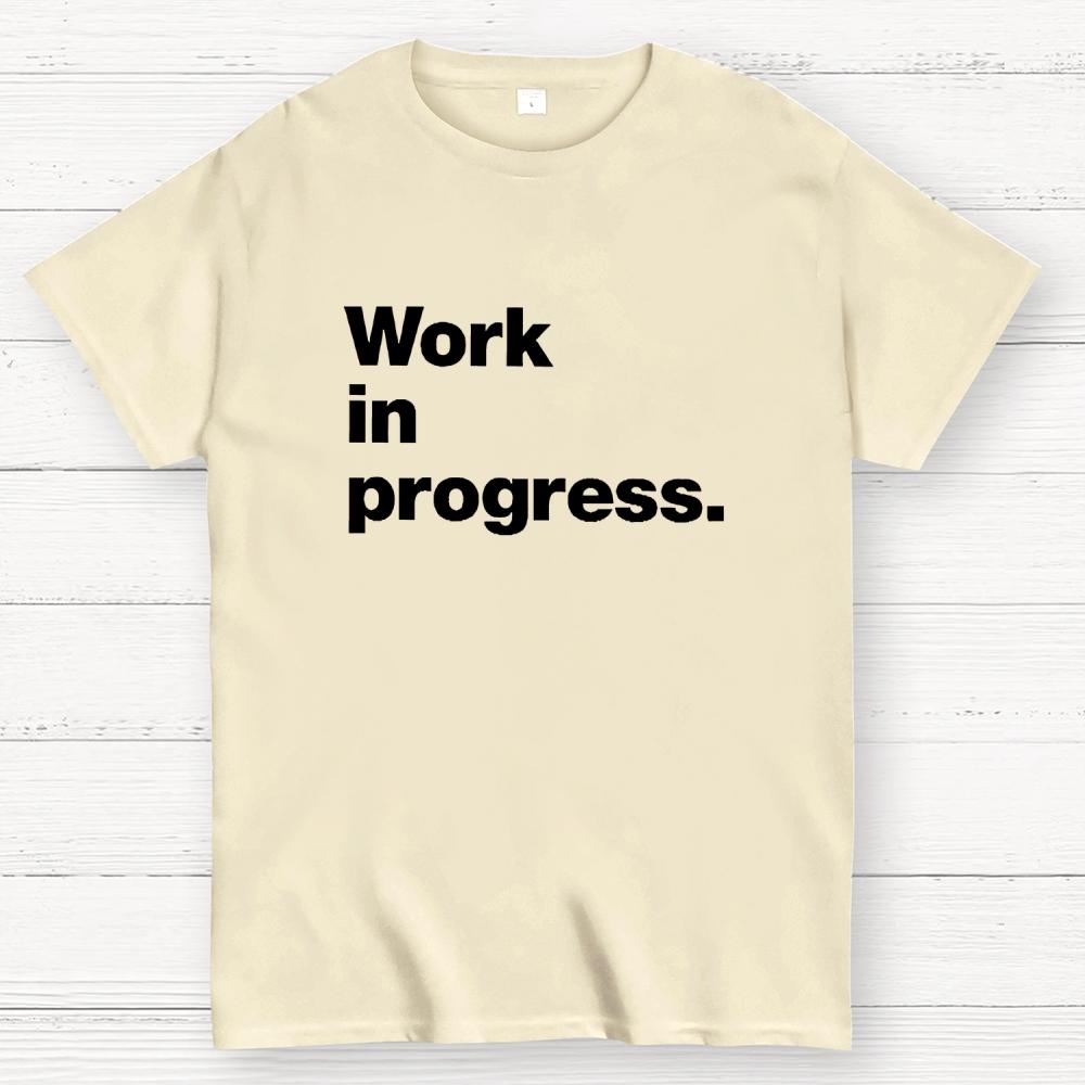 Work In Progress Unisex Cotton Summer Casual Cool Loose T-Shirt