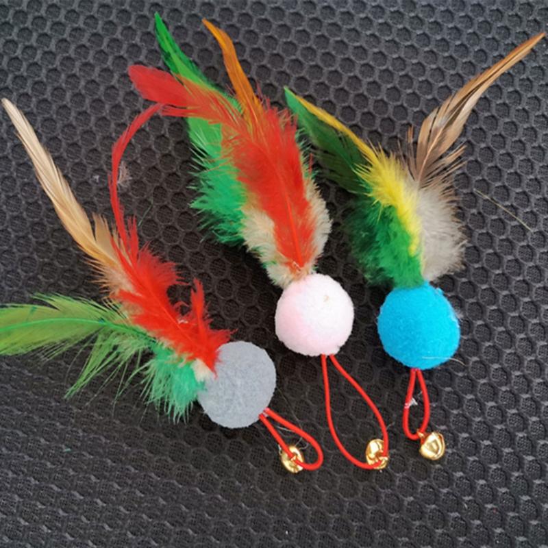 10 Pack Charm Replacement with Bells and Ball for Interactive Cats Toy Entertainment Toy Length 7.1"