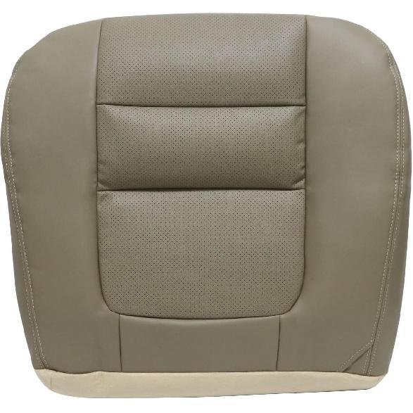 Priprilod Driver Side Bottom Perforated Microfiber Leather Replaement Seat Cover Gray Fit for Ford F250 F350 Lariat 2001