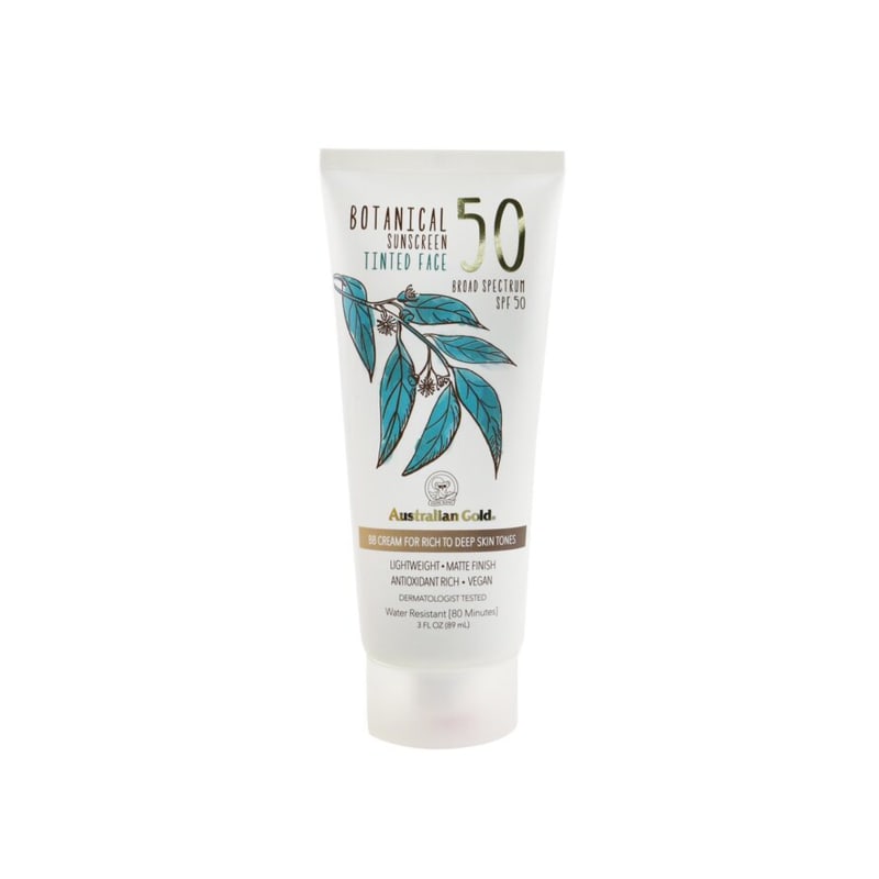 Australian Gold Botanical sun.. S F 50 Tinted Face BB Cream Rich to Deep 89ml