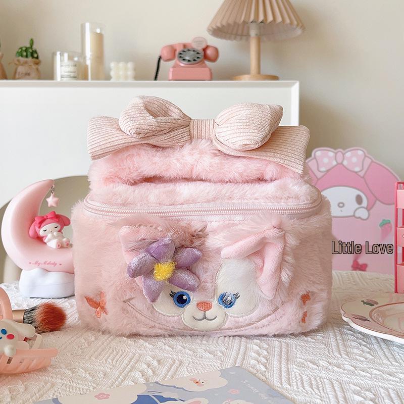 

Cartoon Chef Dog LinaBell Plush Makeup Bag - Cute, Girly Heart Storage, Small Travel Portabl Bag 21x18x15 cm