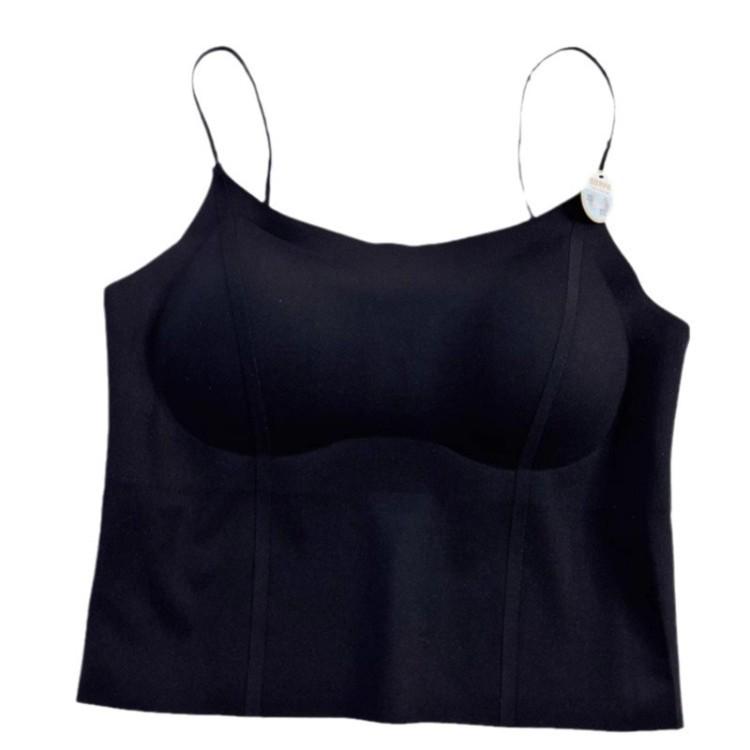 Women's Ice Silk Seamless Camisole Bra with Chest Pad and Back Support