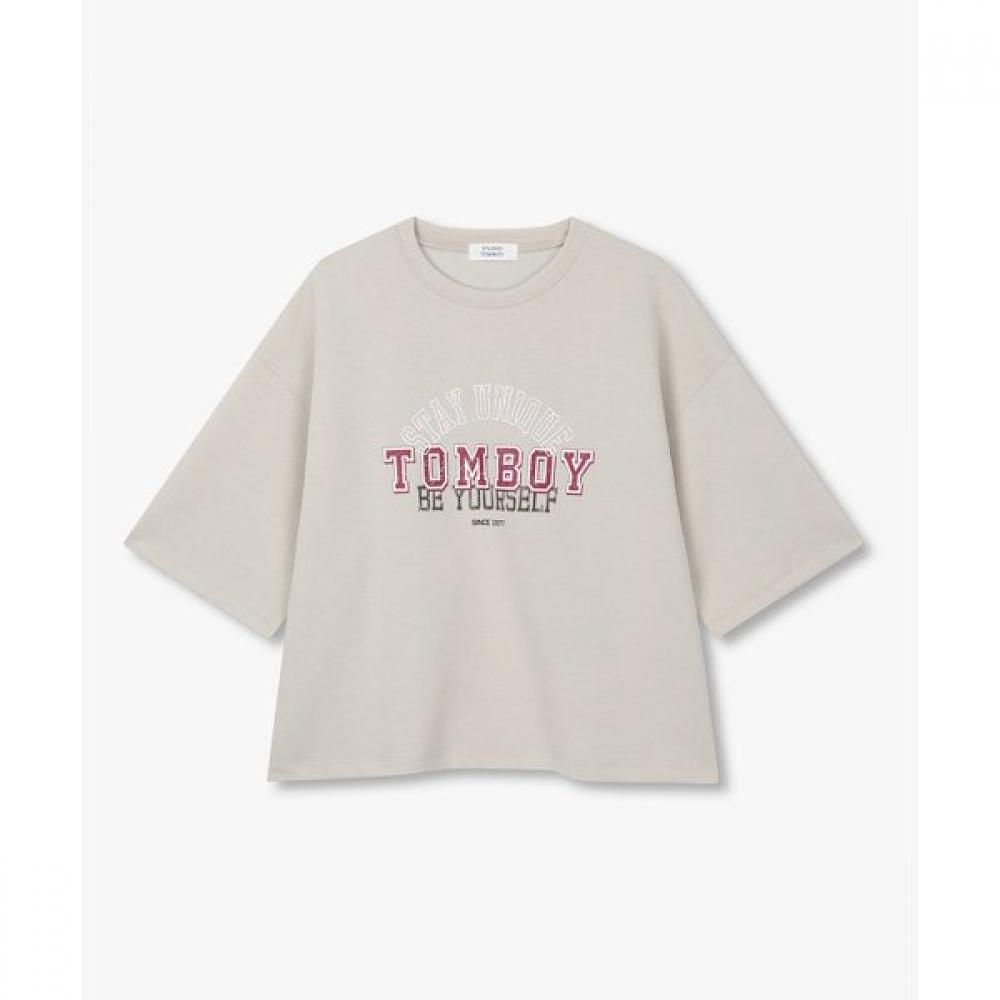 

STudio Tomboy LeTTering ShorT Sleeve T shirT 9176222992 beige/OS