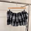 Temperament Tassel Edge Double-Layer Lace-Up Plaid Fart Curtain Short Skirt Stacked Through Skirt Curtain
