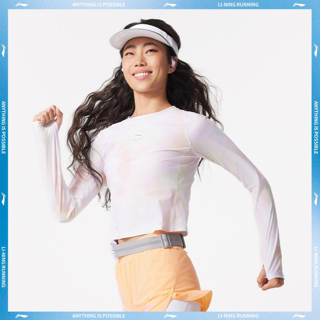 Li-Ning Comfortable Simple Round Neck Pullover Casual Versatile Long Sleeve T-Shirt Women Tops ATLV120-2