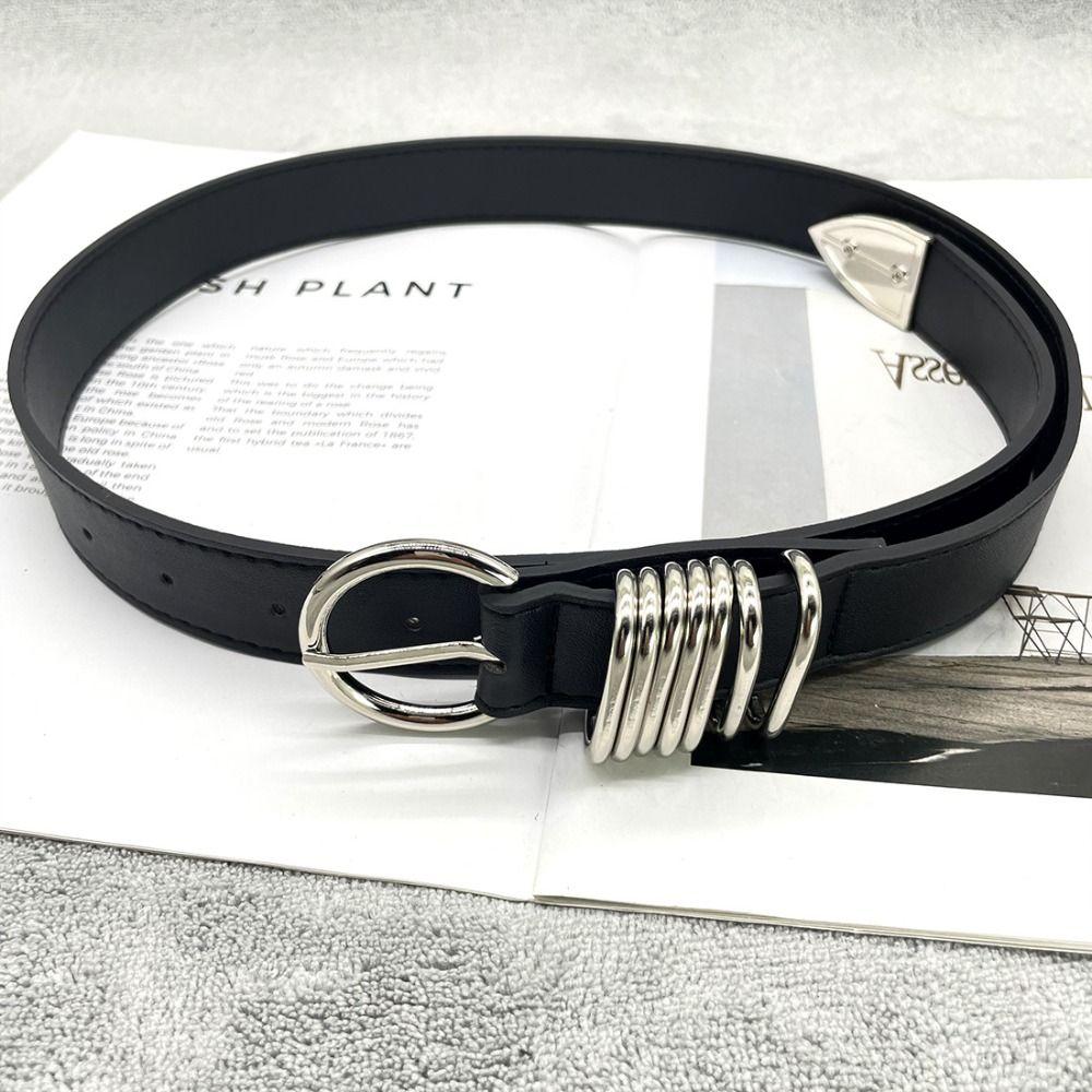 Hip Hop West Cowboy Waist Belt Metal Buckle Women Waistband Personality PU Leather Belt Women