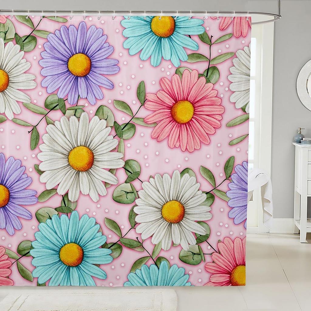 Cartoon Dinosaurs Kids Shower Curtains,Wild Animals Wildlife Coconut Tree Bathroom Curtains for Boys Girls Adults,Cute Hand