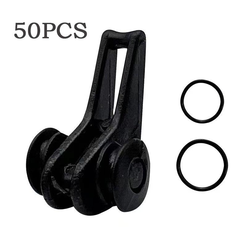 50 STK Köderhalter Kunststoff Angelhakenhalter Köder Sicherheitshalter mit 2 Gummiringen für Angelrute Pol Angelgerät