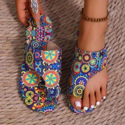 Mode Damen Hausschuhe Böhmisches Blumenmuster Sandalen Lässige Leichte Schuhe Flip Flops Mode Große Größe Hausschuhe Home Slides Damen