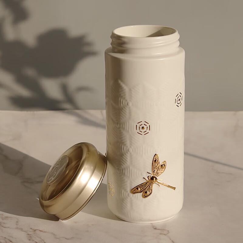 GANTANXUAN Dragonfly Dubbelskiktig Keramisk Bärbar Mugg, 330ml