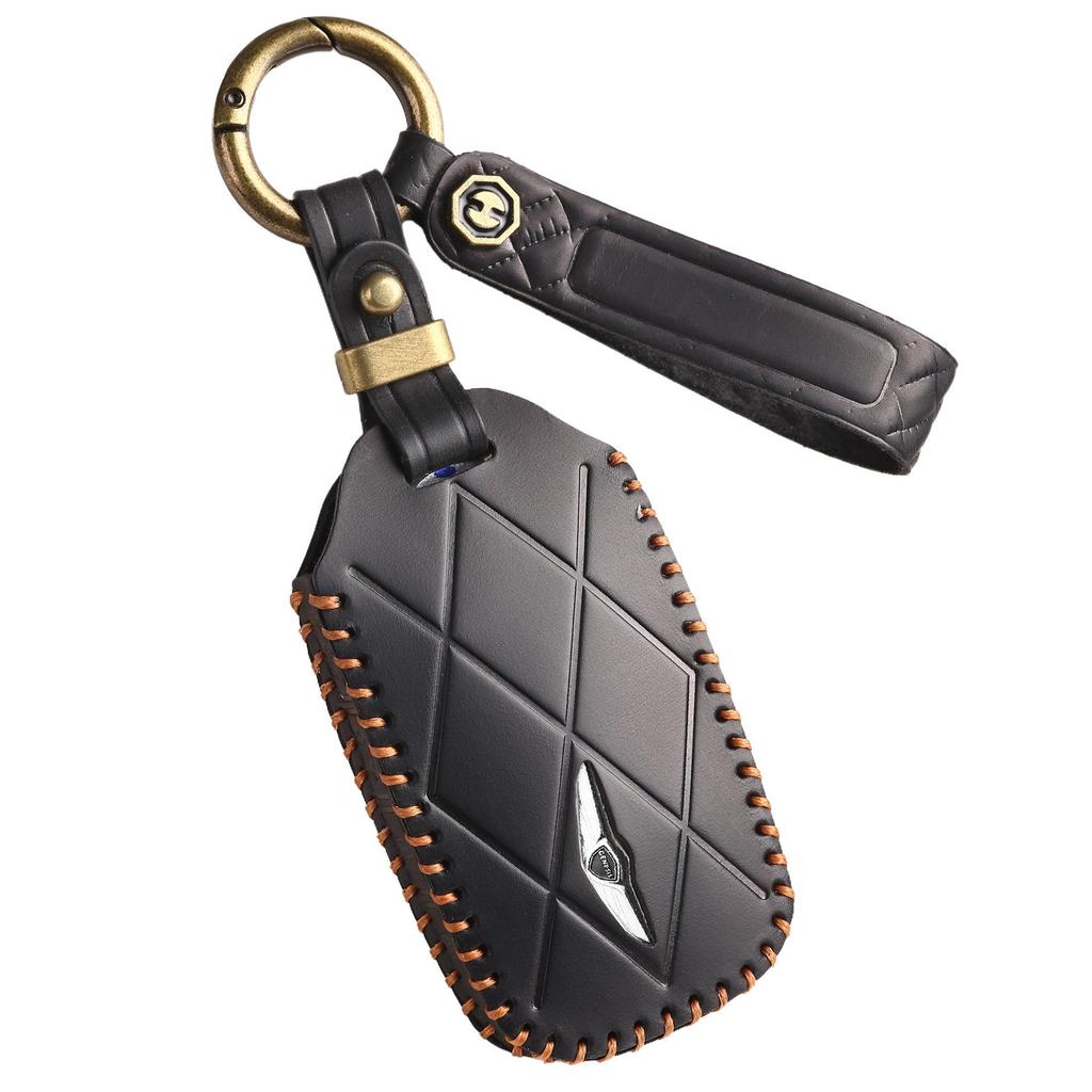 Retro Genuine Leather Key Cover for Genesis GV60/GV90