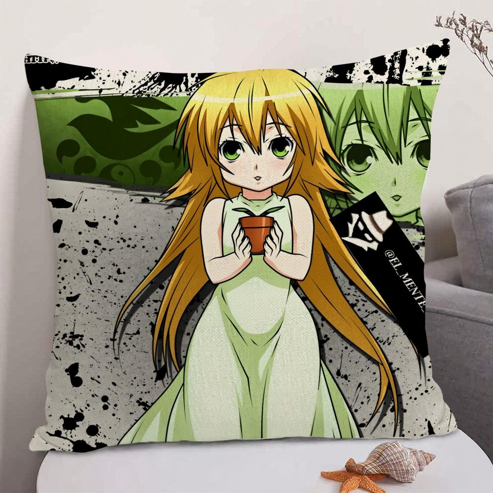 Классическая аниме Sekirei Наволочка Натуральный Лен Органическая Ткань Двусторонняя Печать Диван Домашний Декор Подарок Наволочка 30X30cm