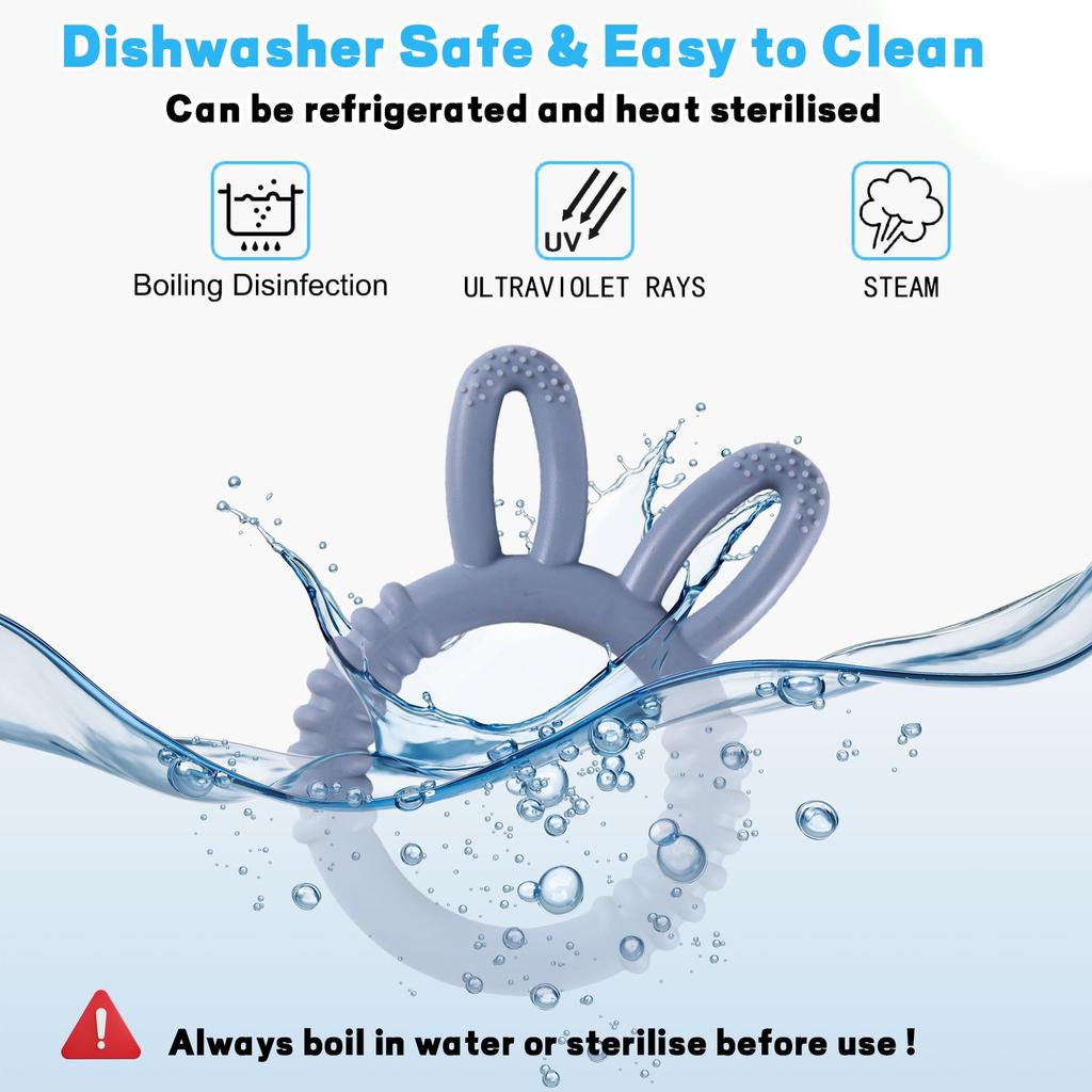 Baby Silicone Teether Bunny Baby Soothing Biting Fun Children Teething Toy