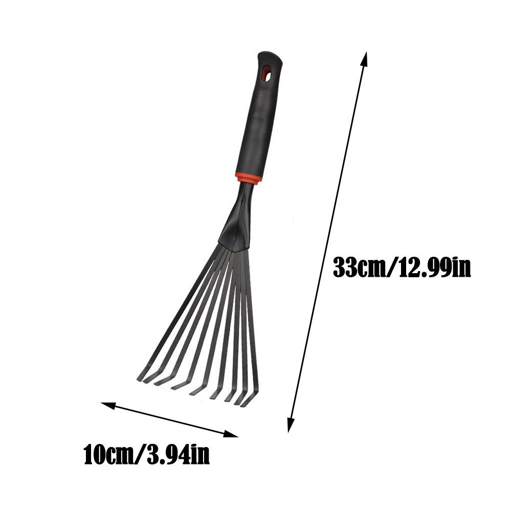 Kleiner Gartenrechen Stahl Landwirtschaft und Gartenarbeit Kleine Blumen und einfaches Design Gemüse Werkzeuge Verwendung Pflanzen