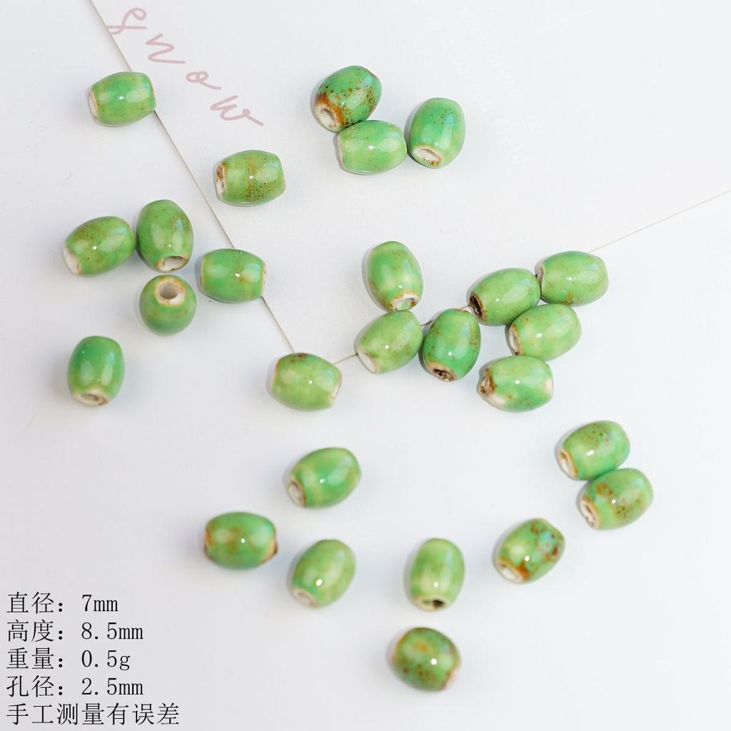 Jingdezhen straight hole ceramic bead rice bead special-shaped bracelet accessories string bead material DIY jewelry wholesale