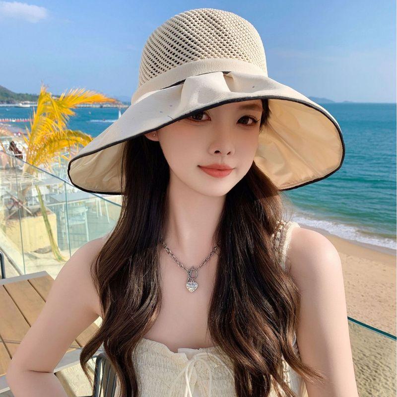 

New Style Fisherman Hat Women s Early Spring and Summer Fashion Sun Protection Hat Big Brim Face-Covering Easiest for Match Casual Sun Hat Sun Hat Beige All yards