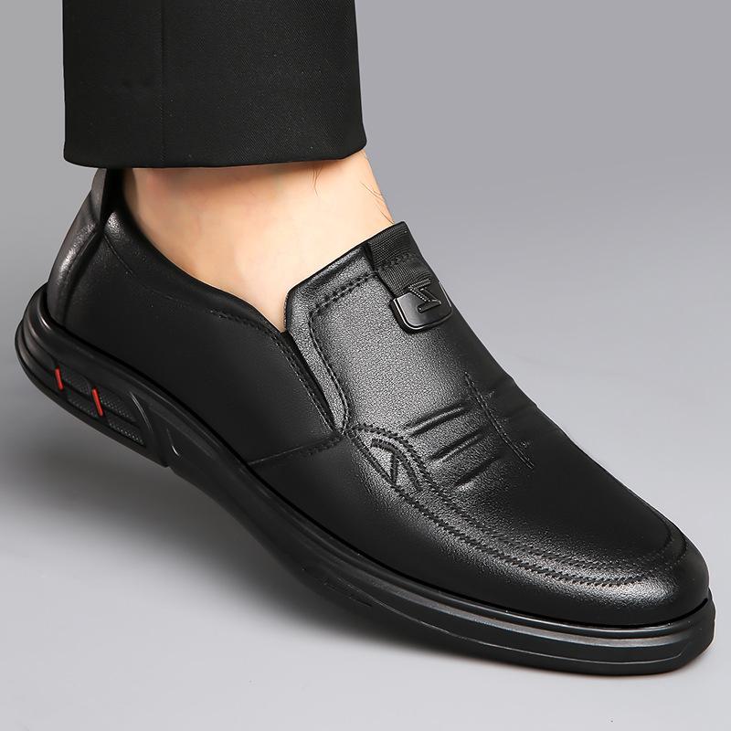 MódaJaro Podzim Nové značkové Kožené mokasíny Pánská móda Ležérní Korejské Pánské společenské boty Jednobarevné světlé boty pro muže