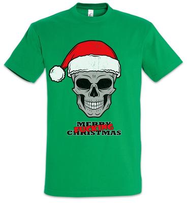 Christmas Skull Mens T-Shirt Xmas Santa Claus Santa Claus Merry