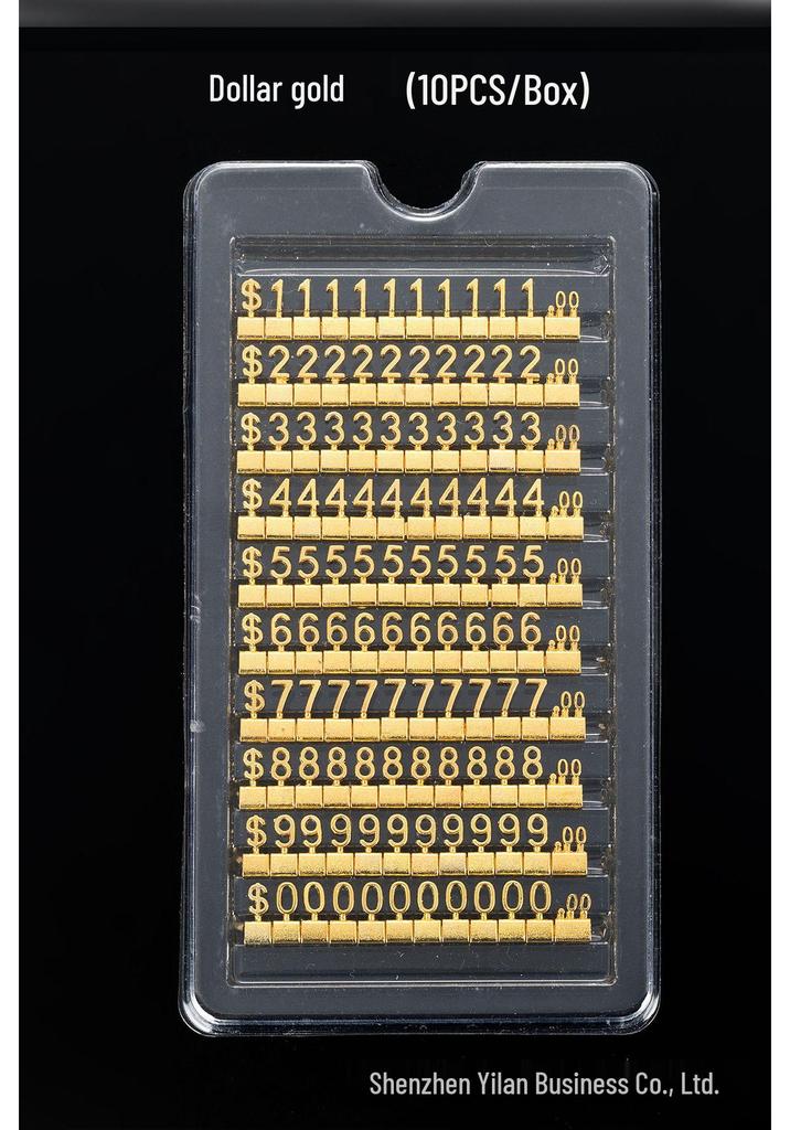 Gold Perfume Metal Currency Price Tags for Jewelry Accessories 3D Ornaments