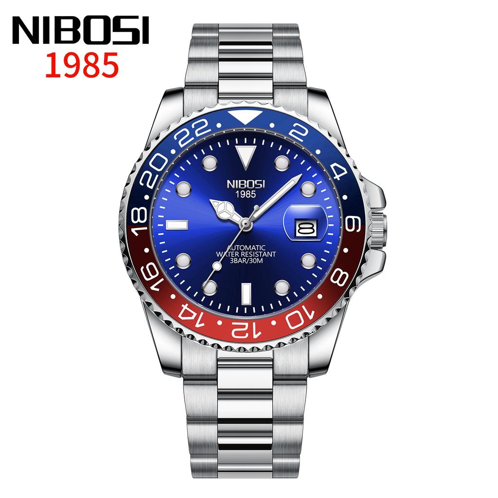 New Fashionable Round Men'S Watch Rotating Bezel Waterproof Automatic Mechanical Watch Men'S Watch