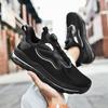 Air Cushion Sneakers Men's Rotating Buckle Full Palm Flying Weaving Four-season Running Shoes Large Size Men's Shoes