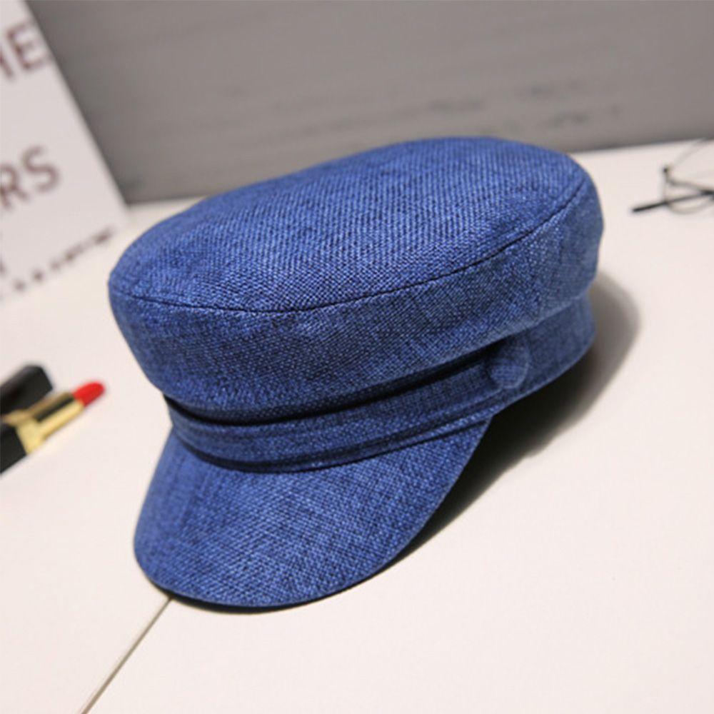 Ladies Cotton Linen Autumn Summer Navy Hats Berets Octagonal Cap Flat Cap